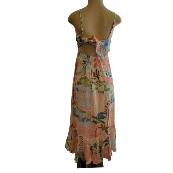 Paper Crane Tropical Maxi Dress Small Spring Summer Vacation Cruise Beach - Picture 5 of 7